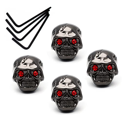 TUOREN 4pcs Skull Knob Electric Guitar Volume Tone Control Knobs for Electric Guitar Bass Replacement Parts (Black)