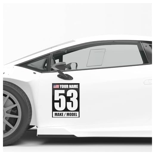 MC MOTOPARTS Magnetic Racing Number - Custom Track Day & Autocross Car Door Magnetic Vinyl Decal - Name, Make, Model, Flag - 2 Pieces | 12" x 15" Inch | Waterproof, Mud-Proof, Easy to Clean