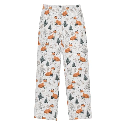 Pajama Pants Fox with Tree PJ Bottoms Sleepwear Lounge Sleep Pant with Pockets