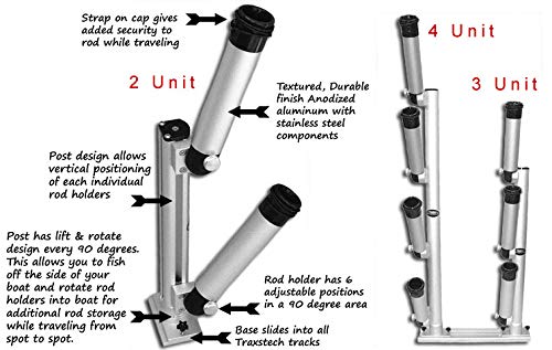 Traxstech VBT-3 Vertical Tree with Three Rod Holders, Silver