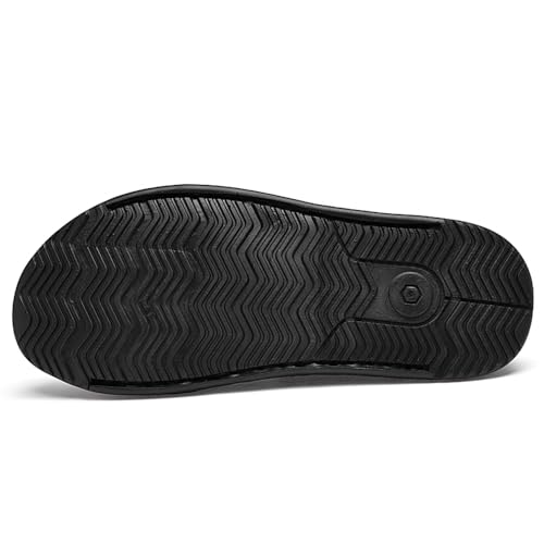 Men's Genuine Leather Open Toe Flat Fashion Sandals Summer Comfortable Dual Use Slip On Athletic Walking Sandal for Driving Casual Beach4