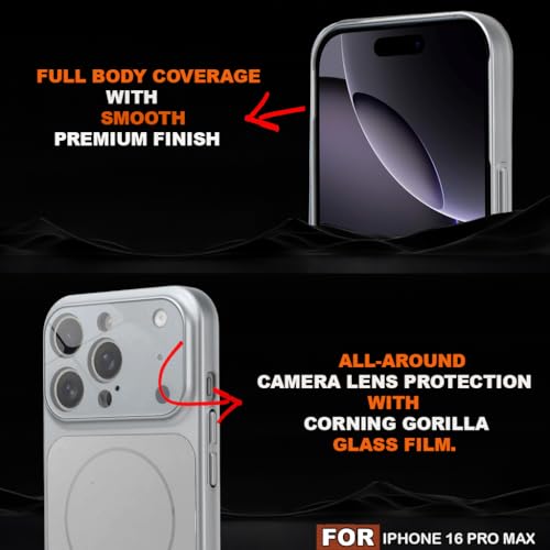 Image of SHINESTAR iPhone 16 Pro Max Case - Premium Shockproof Protective Cover, Wireless Charging Compatible, Slim & Durable Luxury Back Cover with Camera Protection (Silver)