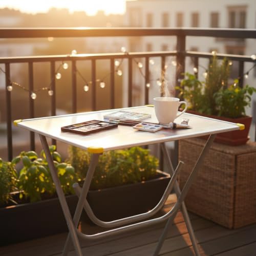 Image of Folding Table 24 x 36 Inch Portable Multipurpose Foldable | Strong Metal Legs, Study, Dining, Laptop Use, Office, Picnic & Outdoor Use