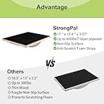 StrongPal Wooden Rocker Balance Board, 17" x 13.4", Dual-Direction Wobble with 17° Tilt, Non-Slip Core & Stability Trainer for Adults, Seniors, Rehab & Office – Supports 400 lbs, Ideal for Home & Gym - Image 5