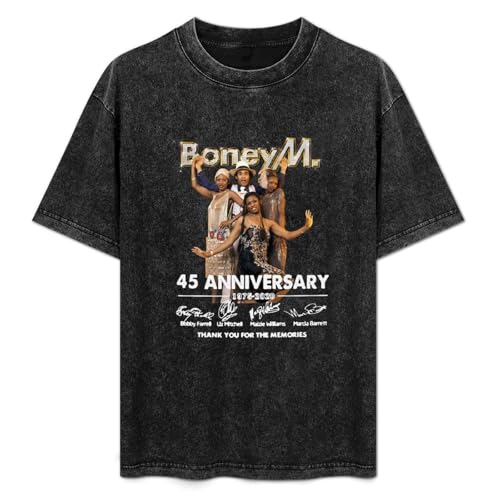 Boney M 45th Anniversary Thank You for The Memories T-Shirt Black Mens Tee Unisex Shirt M