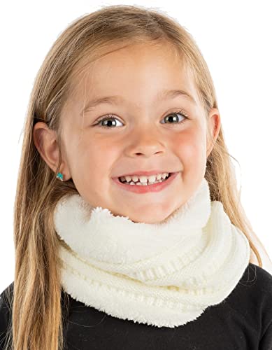 Funky Junque Winter Fleece Lined Neck Warmer Tube Scarf Double-Layered Cold Weather Face Cover Gaiter Kids Boys Girls Toddler
