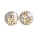 Grey with Gold-Flakes Earrings - Hypoallergenic Posts - Titanium
