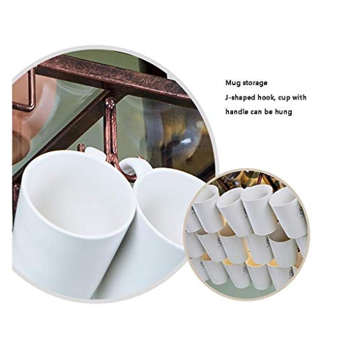Porte-gobelet suspendu pour verres à vin et solution de rangement bronze - 6