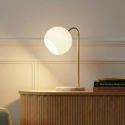 Lámpara de Mesa LED Brightech Krystal con Globo de Vidrio Esmerilado