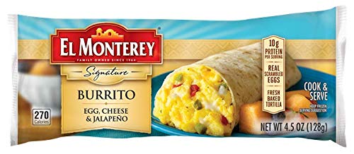 El Monterey Signature Egg, Cheese & Jalapeno Breakfast Burrito, 4.5 Oz (Frozen)