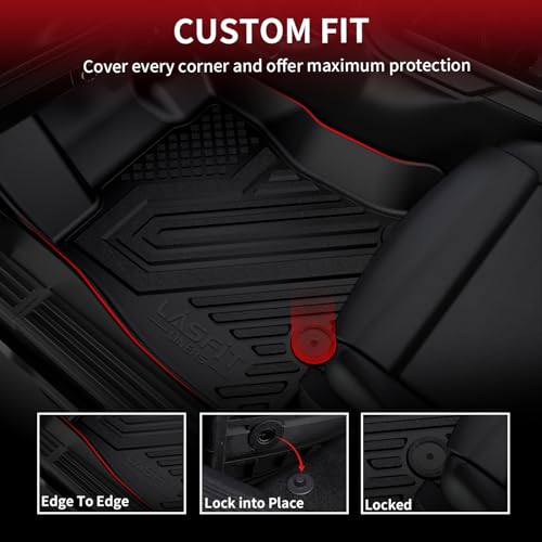 Image of LASFIT Floor Mats & Cargo Mats for Volkswagen Taos 2022-2026(Only Fit FWD), All Weather TPE Custom Fit Floor Liners for VW Taos Accessories 1st & 2nd Row Car Mats & Trunk Mats, Easy to Clean, Black