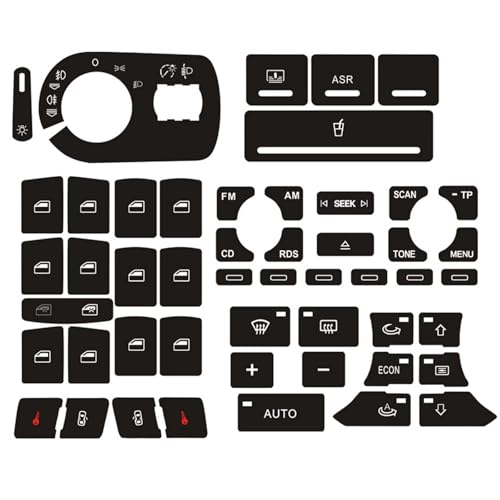 Sticker bouton auto compatible avec A3 8P 2004 2005 2006 2007 2008 radio