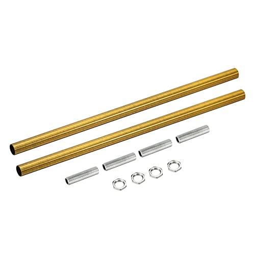 Image of MECCANIXITY Threaded Extension Rod, 9.8 inch Lamp Pipe with Connector Light Fixture Parts for Pendant Light Island Lighting Chandeliers Stems, Bronze 2 Set
