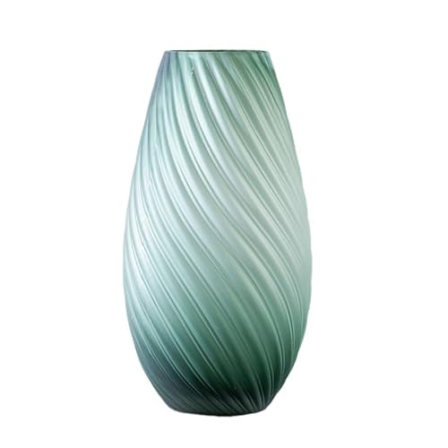 EKLMCFS Green Glass Flower Vase Living Room TV Cabinet Soft Furnishings Vases(30cm)