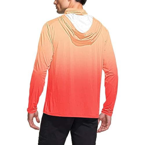 Mens Long Sleeve Sun Protection Shirts UPF 50 Rash Guards Cooling Hoodies with Mask Summer Long Sleeve Fishing Blouse4