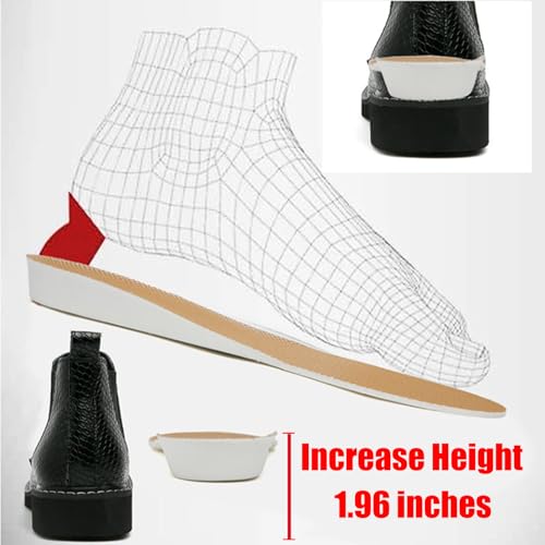 Men's Snake Pattern Internal Height Increase Chelsea Boots Fashion Genuine Leather Pointed-Toe High Top Pull On Dress Ankle Boots Casual Business Formal Oxford Booties2
