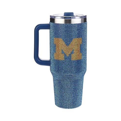 Image of The Memory Company Officially Licensed 40oz TC Bling Game Day Tumbler with Vintage Logo, University of Michigan