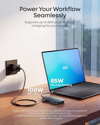 Anker Nano Laptop Docking Station Dual Monitor, 8-in-1 USB C Dock with 4K@60Hz HDMI, 10Gbps 1 USB-C, 2 USB-A, 85W PD, SD/TF Card Reader, for Dell,Lenovo, HP, and Windows Laptops (Charger Not Included) - Image 7