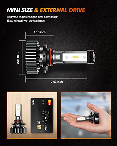 Image of SEALIGHT 9005 /9006 Fog Bulb, 30000LM Super Bright, 6500K White, 3Mins Plug and Play Installation, Fanless Design, Non-Polarity Fog Lights, Powersports Lighting Accessories,4 pack