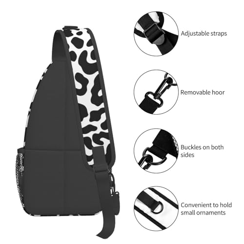 Bolso bandolera estampado leopardo blanco y negro miniatura 5