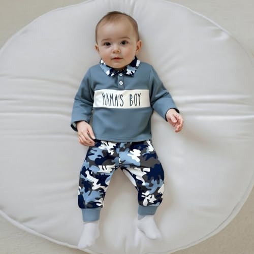 Toddler Boys Fall Winter Outfits Kids Mamas Boy Baby Clothes Camo Camouflage Sweatshirt Tops + Joggers Pants Set2