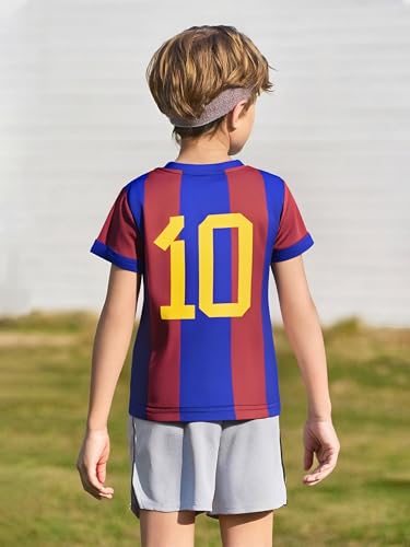 Image of Soccer Jersey Kids Boys Argentina Jersey Shirt Soccer Boys Tshirts Round Neck Short Sleeve Top