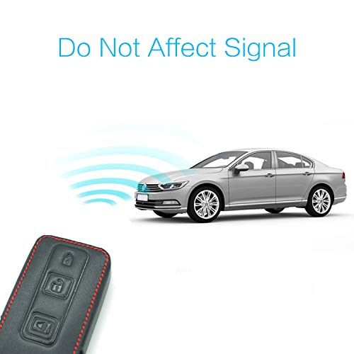 Mechcos Compatible With Fit For 2+1 Buttons 2004-2009 Toyota Prius Leather Smart Keyless Entry Remote Control Key Fob Cover Pouch Bag Jacket Case Protector Shell #TOP2