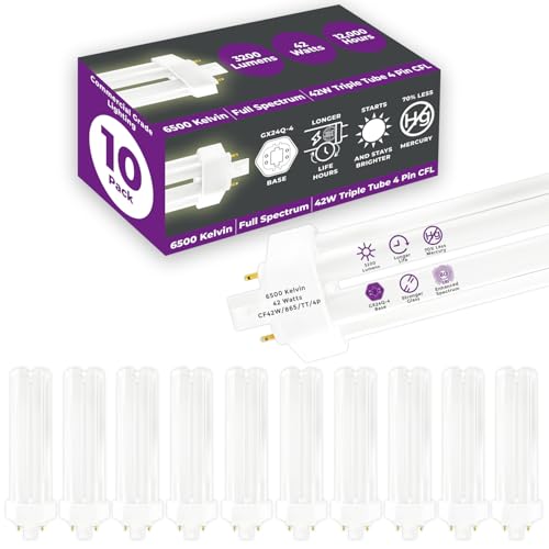 GoodBulb 42W CFL GX24Q-4 6500K 3200lm 4-pin Plug-in (10 Pack)