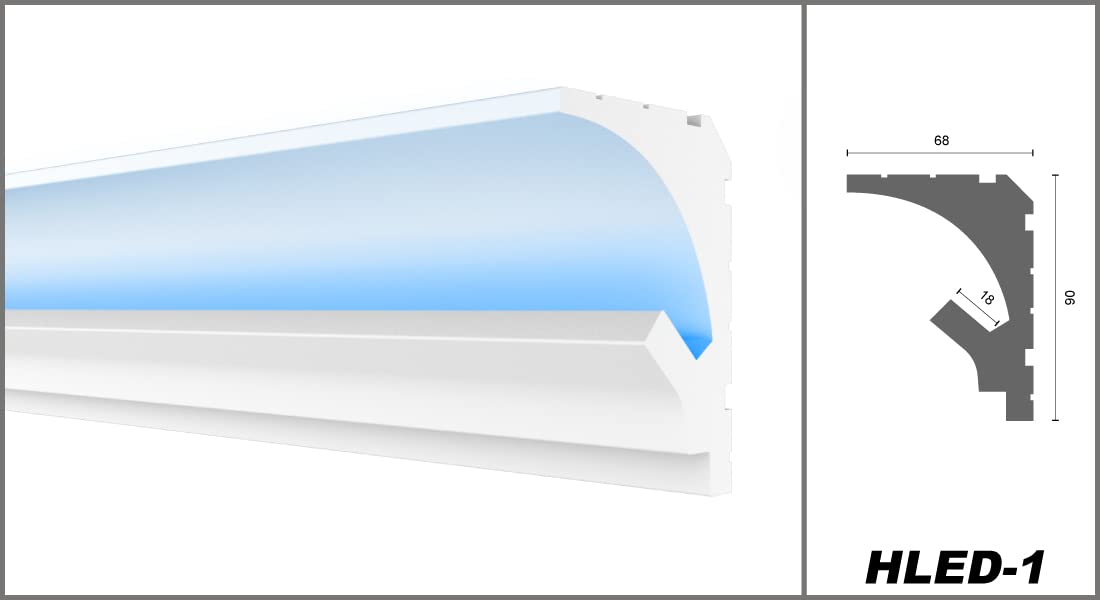 Cornice Per Illuminazione Indiretta Led A Parete O Soffitto - EL502 (2