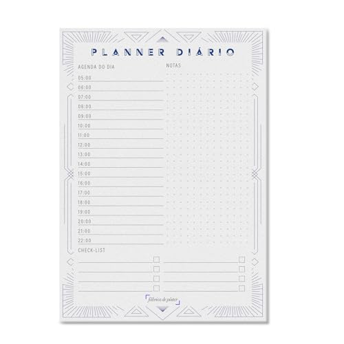 Bloco Planner Diário Art Déco 75 folhas tamanho A5