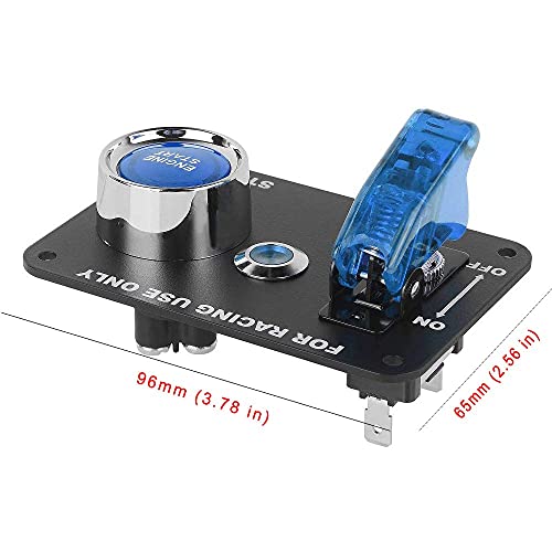 Dc 12V Ignition Switch Panel 2 In 1 Car Engine Start Push Button,Jtron Led Toggle For Racing Car Blue And Red (Blue) #TOP3