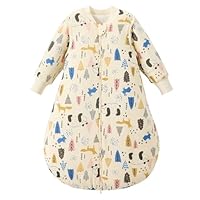 Duomiaomiao Winter Baby Sleeping Bag 3.5 TOG, 100% Cotton Newborn Warm Sleep Sack with Removable Sleeves Baby Wearable Blanket for Infant Toddlers 18-36 months, Panda