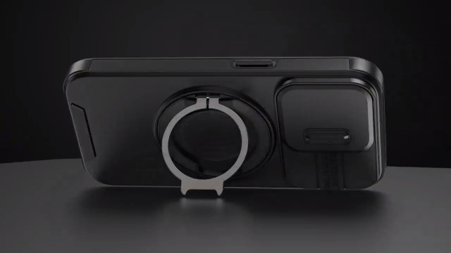 Oududianzi - Coque Pour Oppo Reno 13 F 4G/5G, [2 Protecteur Verre Trempé] Avec Couvercle Coulissant De Caméra, Support D'Anneau Rotatif, Coque De Protection Antichoc Anti-Rayures - Rouge