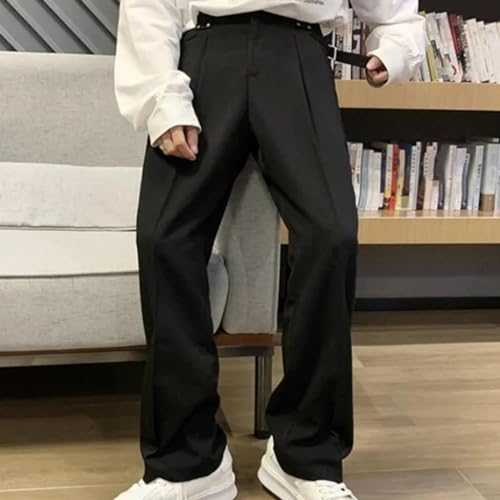 Generic Khaki Black and White Suit Pants Men's Fashion Business Formal Pants Wide Leg Pants Straight Pants4