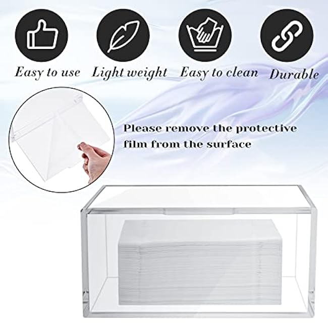 2 Pcs Acrylic Dryer Sheet Holder - Laundry Room Organization Clear Dispenser With Lid - Transparent Fabric Softener Container Box Storage for Home