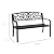 Best Choice Products Outdoor Bench Steel Garden Patio Porch Furniture for Lawn, Park, Deck w/Floral Design Backrest, Slatted Seat - Black