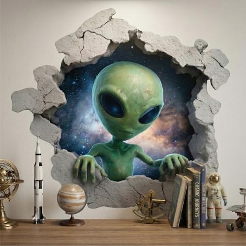 Vinilo Decorativo Alien 3D Diseño Extraterrestre 30x30 cm miniatura 5