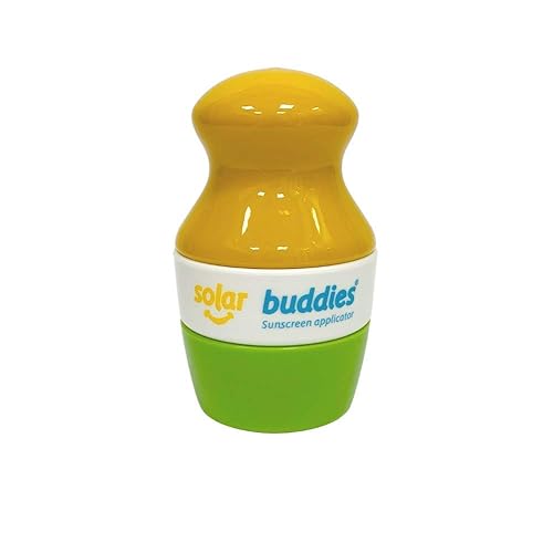 Aplicador de protector solar recargable Solar Buddies para niños con esponja de bola para niños, crema solar y loción, Verde