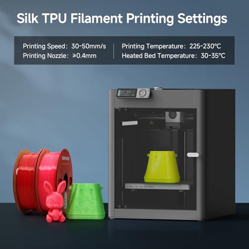 Image of Reprapper Silk TPU Filament, 95A Shore Hardness, 1kg TPU 1.75mm, Elastic 3D Printer Filament, Flexible & Soft Filament for 3D Printer (± 0.03mm) 2.2lb, Yellow