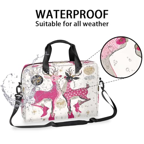 Bolso para portátil de 16 pulg. rosa con ciervo miniatura 3