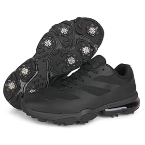 Classic Golf Shoes with Spiked, Men Professional Golf Footwear, Men’s Lightweight Wide Fitting Outdoor Golf Training Sneakers for 6-13 Sizes