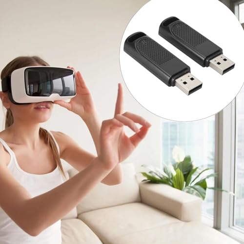 Image of 2 Pack Portable VR USB Dongle Receiver, Wireless Receiver for Valve Index Controllers Vive Tracker, with USB Extension Cable for SteamVR (Transparent Black)