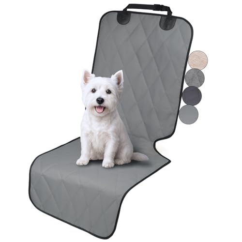 VIVAGLORY Dog Front Seat Cover Seatflex Car Seat Protector for Dog, Car Cover for Pet, Front Single Bucket Captain Chair Protector, Standard, Grey, 1Pack