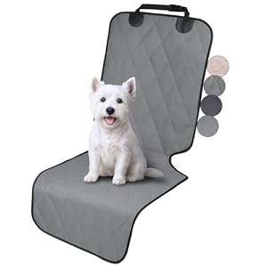 VIVAGLORY Front Car Seat Cover for Dog Seatflex Dog Seat Protector, Car Cover for Pet, Front Single Bucket Captain Chair Protector, Large, Grey, 1Pack