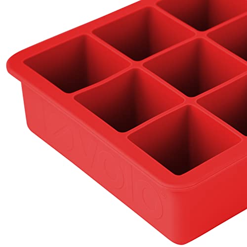 Tovolo Perfect Cube Ice Tray Set Of 2 (Candy Apple) - Reusable Silicone Molds For Whiskey, Cocktails, Coffee, Bartender Accessories, & Smoothies / Bpa-Free & Dishwasher-Safe #TOP3