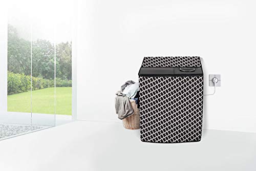 Image of Stylista Polyester Washing Machine Cover Compatible for Godrej 12 KG Semi-Automatic Top Loading WSAXISVX1205.0SN3TGPGR, Check Grey