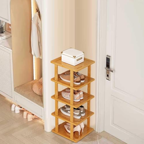 Étagère à chaussures étroite à 5 niveaux pour optimiser les petits espaces de rangement