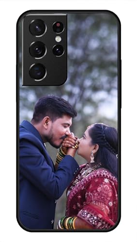 Image of NDCOM for Customised Samsung Galaxy S21 Ultra Back Cover | Premium S21 Ultra 5G Phone Case | S21 Ultra Mobile Cover DIY Personalised Photo Design | Customized Gift Custom Text Name Printed Metal Case