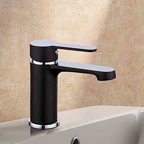 WOTZOV Grifos de Cocina con diseño de Pintura en Aerosol Negra, Grifo de baño, Grifo Mezclador de Lavabo de latón, grifos de Lavabo de Agua fría y Caliente