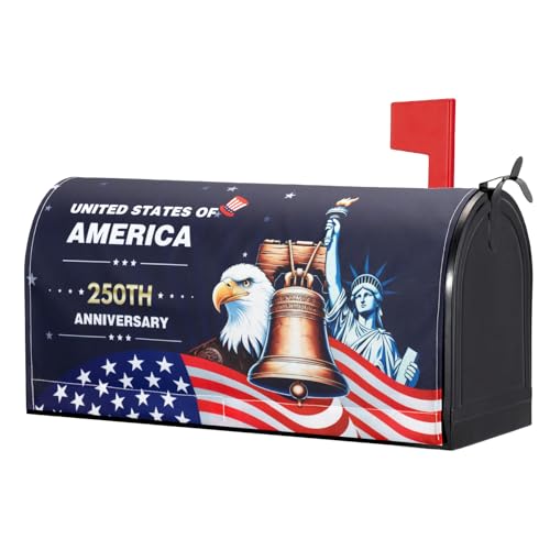 Neeklinny 250th Anniversary USA Mailbox Cover 18x21 Inch Magnetic Patriotic Mailbox Wrap 1776-2026 American Flag Waterproof Outdoor Garden Yard Decor